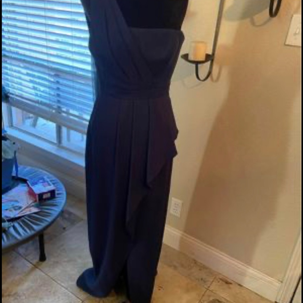 BCBGMaxAzria Kristine One-shoulder cobalt blue Peplum Gown Size 4